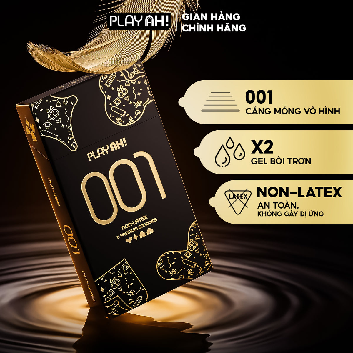 Áo Mưa PlayAh! Non-Latex 0.01 - Hộp 3 bao (54mm)