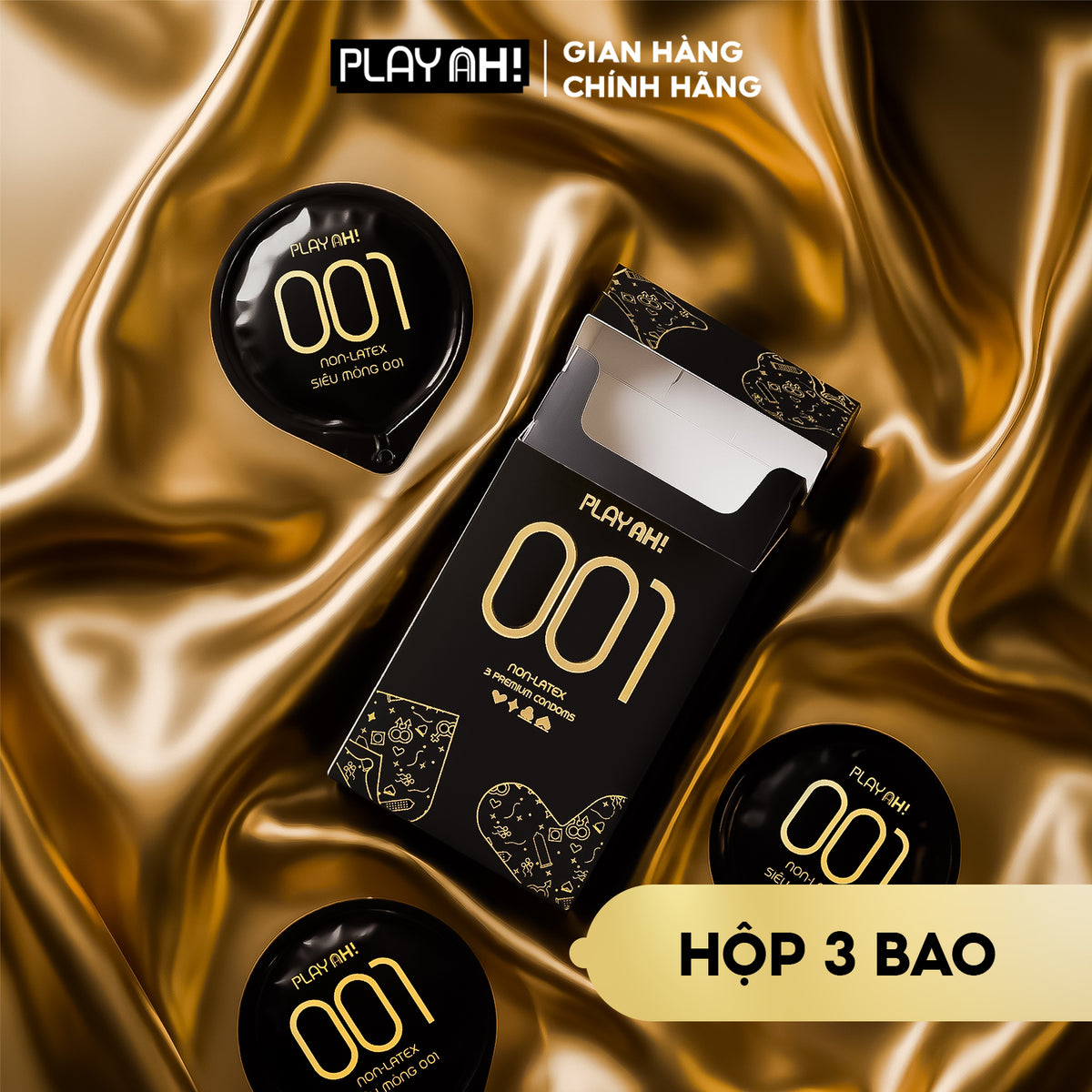 Áo Mưa PlayAh! Non-Latex 0.01 - Hộp 3 bao (54mm)