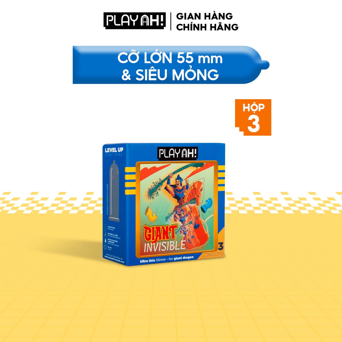 Áo Mưa Playah Giant Invisible Cỡ Lớn (55mm)