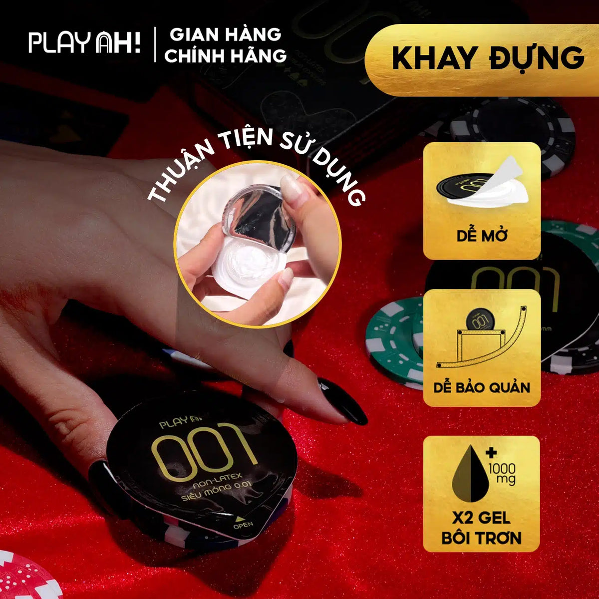 Áo Mưa PlayAh! Non-Latex 0.01 - Hộp 3 bao (54mm)