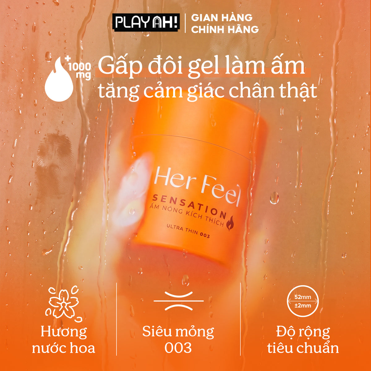 Áo Mưa Her Feel Warm Sensation Ấm Áp (52mm)