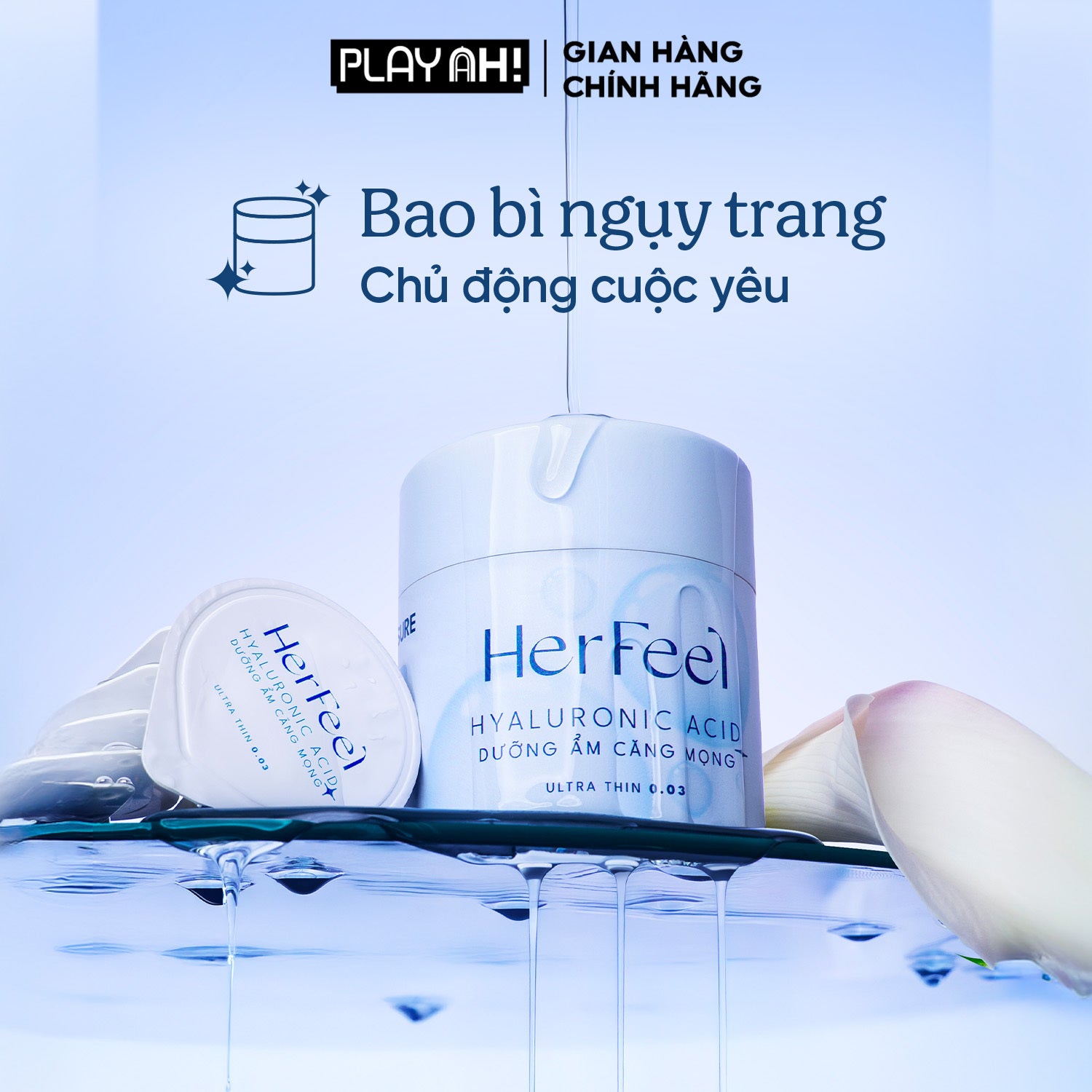Áo Mưa dưỡng ẩm Her Feel HA gấp đôi gel cao cấp