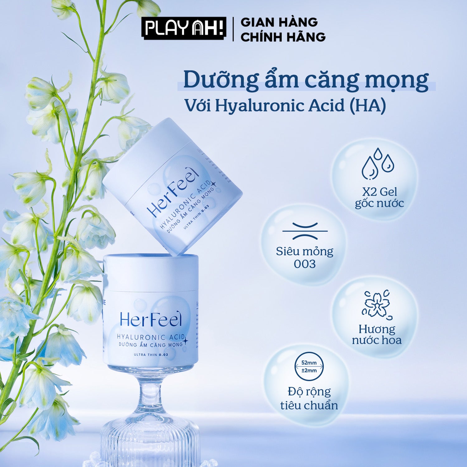 Áo Mưa dưỡng ẩm Her Feel HA gấp đôi gel cao cấp