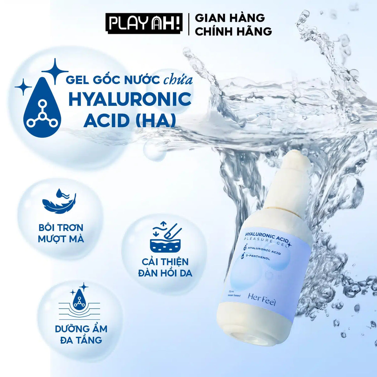 Gel Gốc Nước Her Feel HA Pleasure Gel Dưỡng Ẩm Cao Cấp 70ml