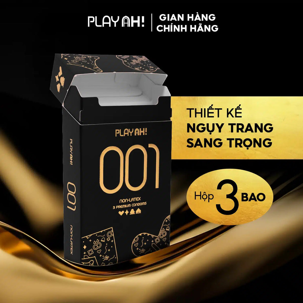 Áo Mưa PlayAh! Non-Latex 0.01 - Hộp 3 bao (54mm)